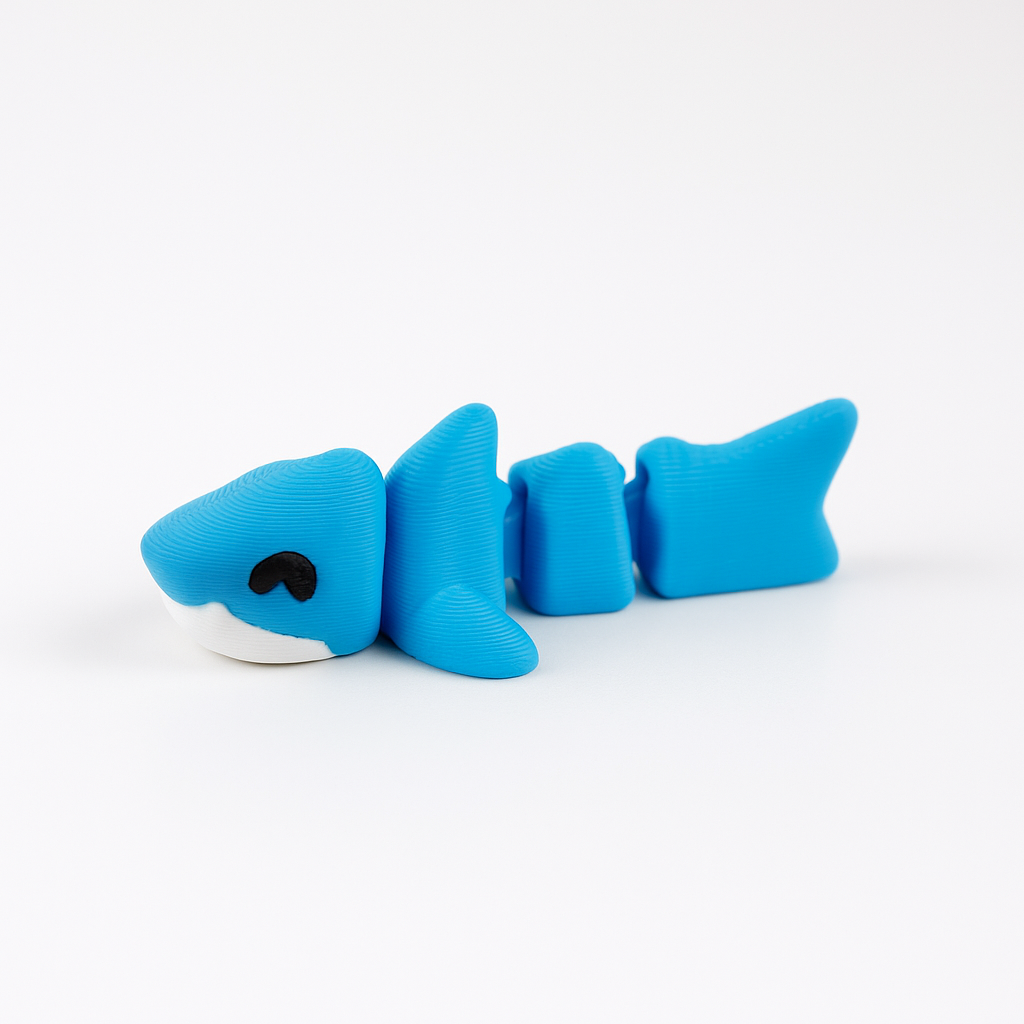 Mini 3D Printed Flexible Shark Desk Pet