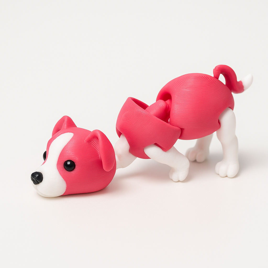 Articulated 3D Printed Fidget Dog Desk Toy – product view 13