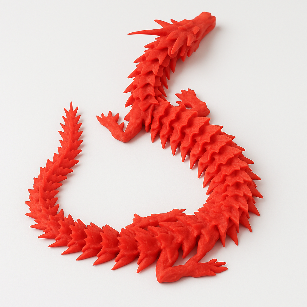 Articulated 3D Printed Flexi Dragon – PLA – product view 2