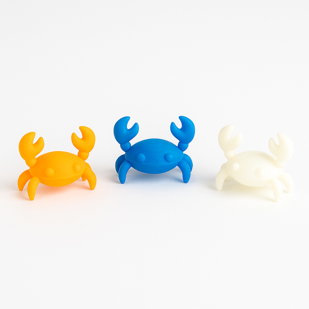 Mini 3D Printed Crab Desk Pet – PLA – product view 2