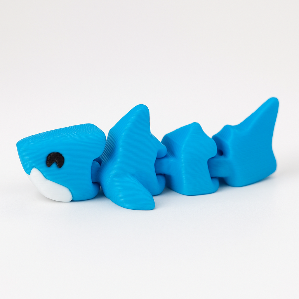 Mini 3D Printed Flexible Shark Desk Pet – product view 4