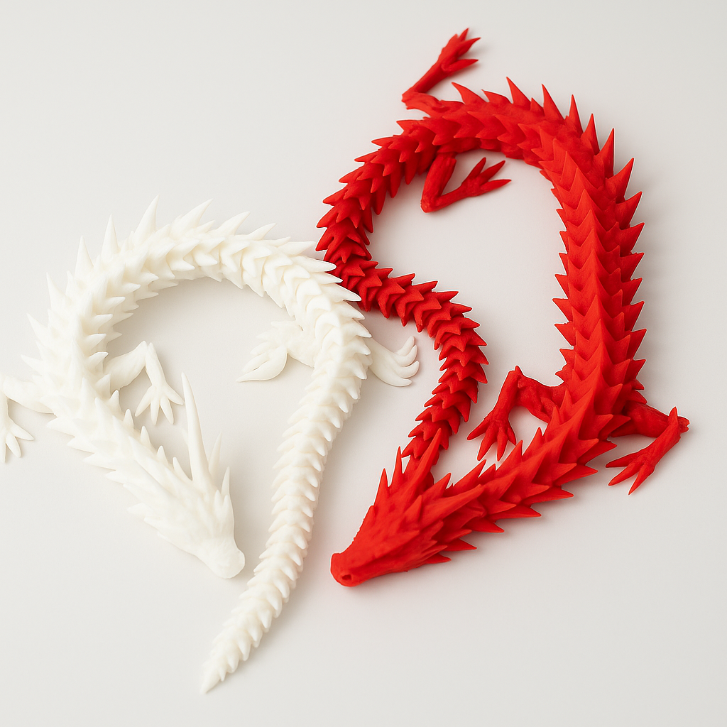 Articulated 3D Printed Flexi Dragon – PLA – product view 4