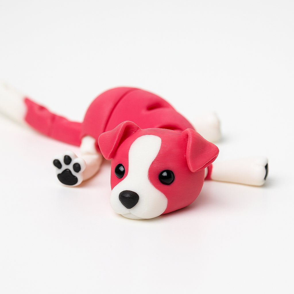 Articulated 3D Printed Fidget Dog Desk Toy – product view 4