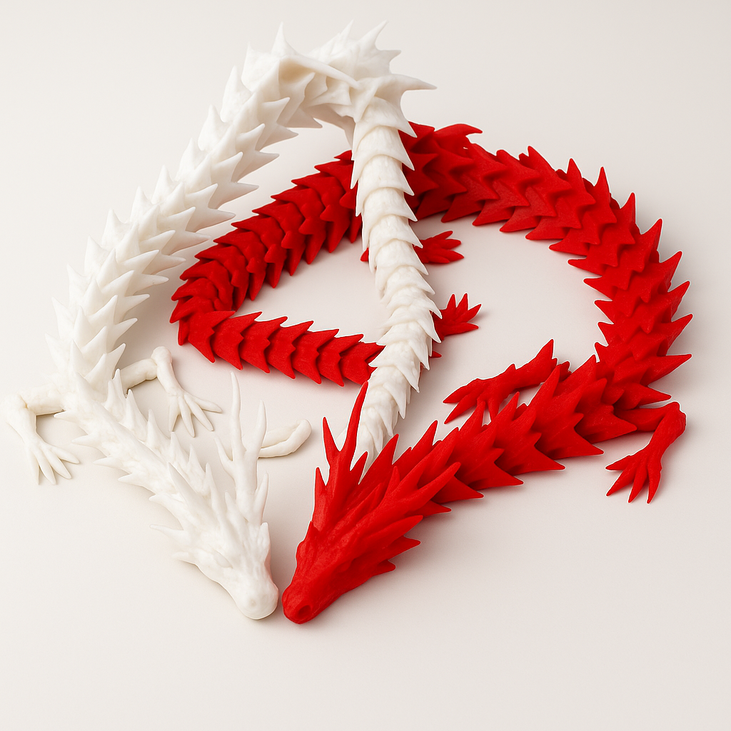 Articulated 3D Printed Flexi Dragon – PLA – product view 5