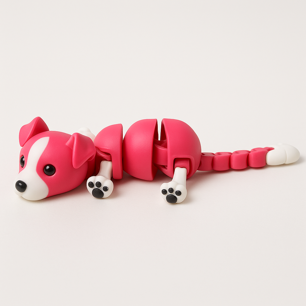 Articulated 3D Printed Fidget Dog Desk Toy – product view 5