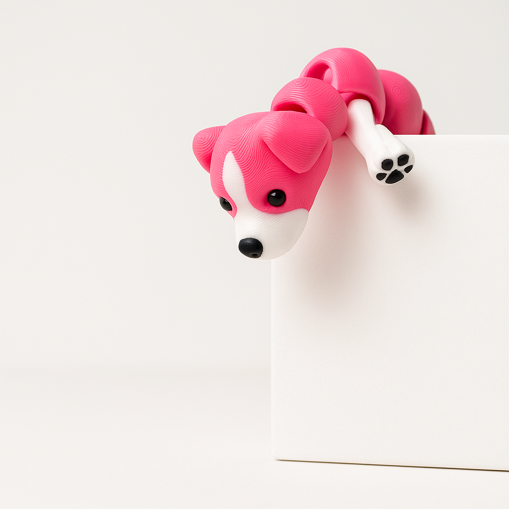 Articulated 3D Printed Fidget Dog Desk Toy – product view 6