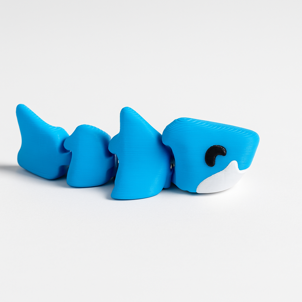 Mini 3D Printed Flexible Shark Desk Pet – product view 7