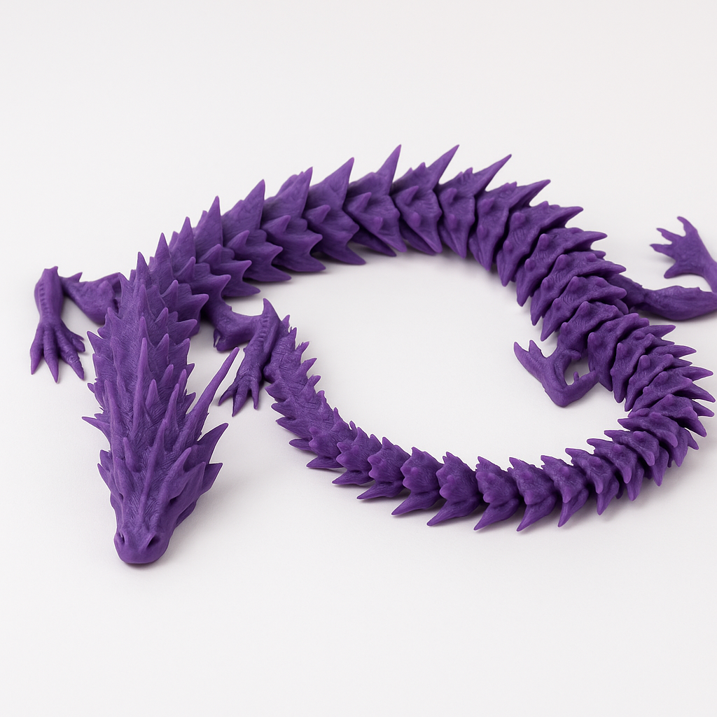 Articulated 3D Printed Flexi Dragon – PLA – product view 7