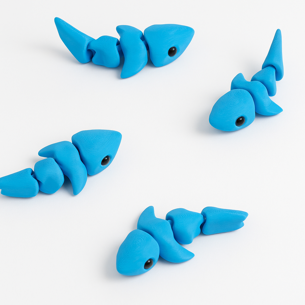 Mini 3D Printed Flexible Shark Desk Pet – product view 8