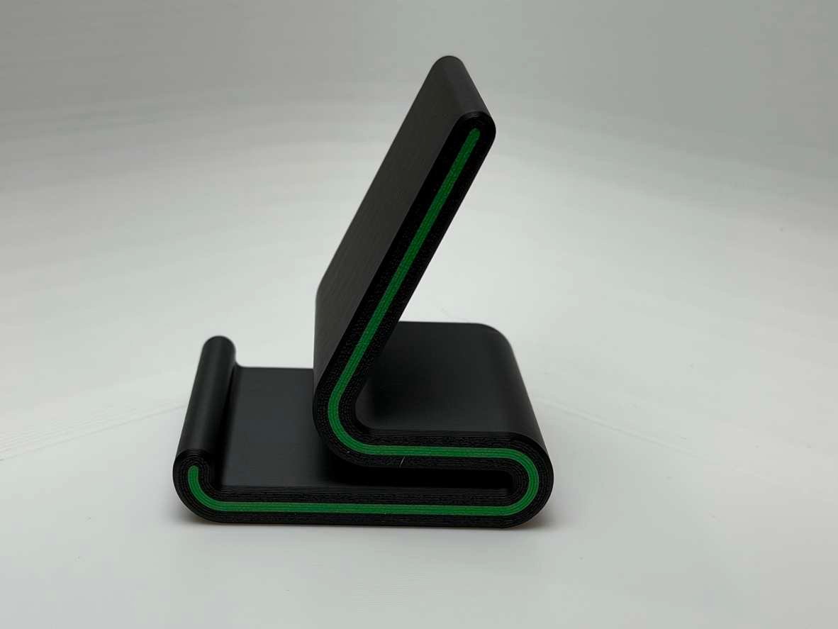 3D printed phone stand – Green Streak PLA Desk Dock