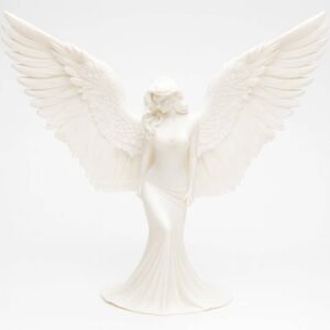 3D printed angel statue front view with outstretched wings