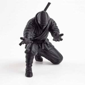 Ninja pen holder kneeling figure holding a pencil across both hands