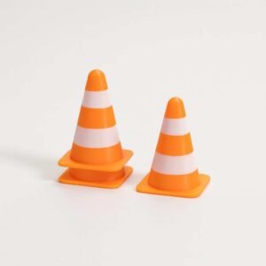 Mini stackable traffic cones pack of 3 in orange and white