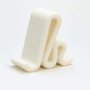 Wave phone stand 3D printed in PLA - front angle