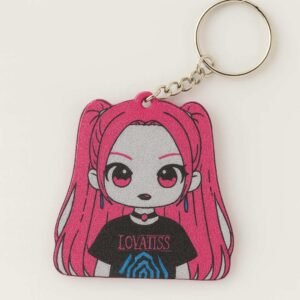 Huntrix Mira keychain 3D printed PLA chibi charm front view