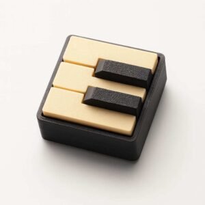 piano key fidget clicker top view showing five keys in a compact PLA block