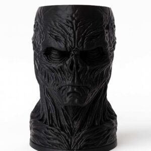 Vecna can holder mug front view with sculpted horror face