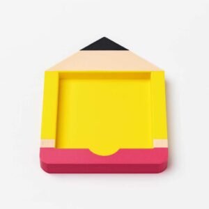 Pencil sticky note holder pencil-shaped tray for a square sticky note pad