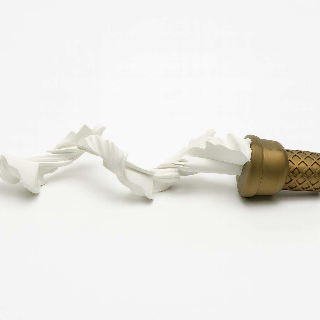 ice cream retractable sword extended showing swirled telescoping blade