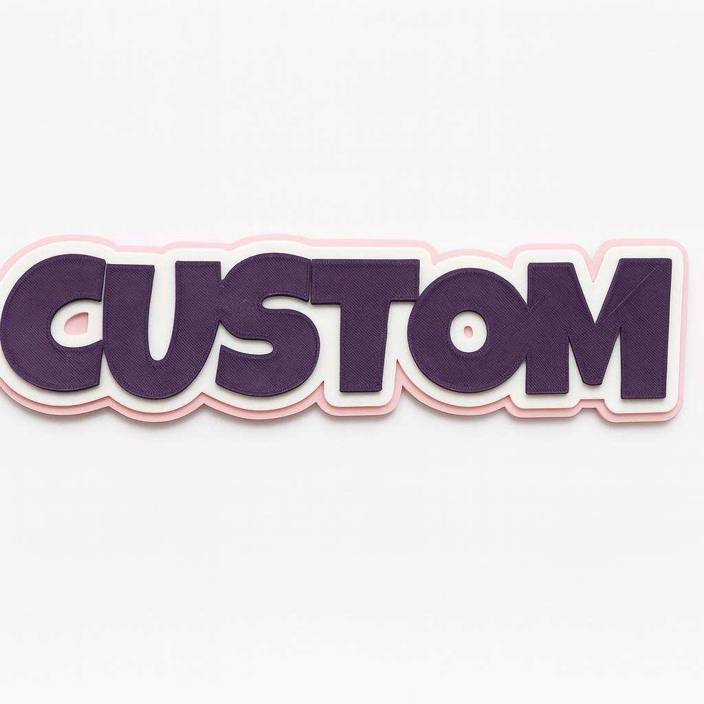 Personalized desk name sign with chunky raised letters and layered outline