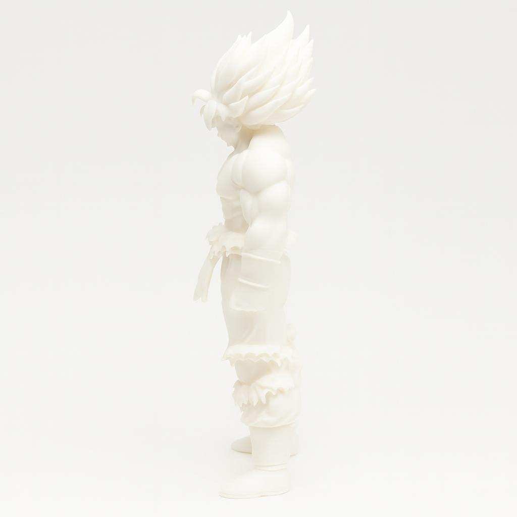 Super Saiyan 3D printed figure side profile showing spiky hair