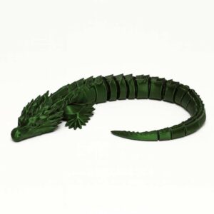 Dual color flexi dragon in green sample colorway with articulated segments