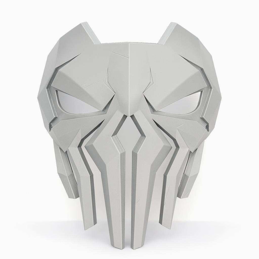 Punisher 2099 inspired skull mask wall plaque straight-on view