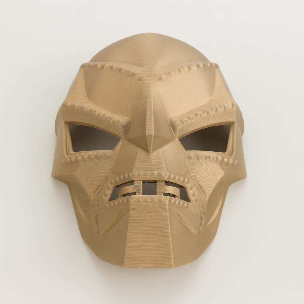 Doctor Doom style 3D printed mask shell in PLA with open eye ports