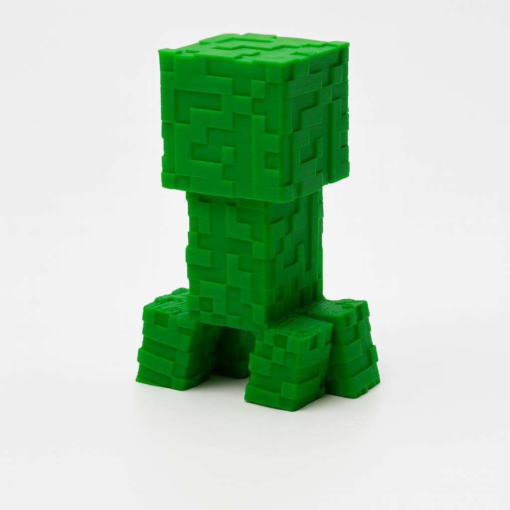 Minecraft Creeper Clicker rear view showing textured 3D printed detail