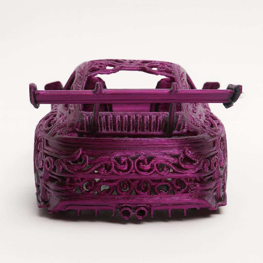 Rear view of purple Voronoi lattice 992 GT3 collectible model