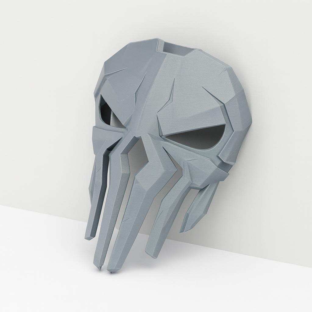 Punisher 2099 mask wall decor side view with top hanging notch
