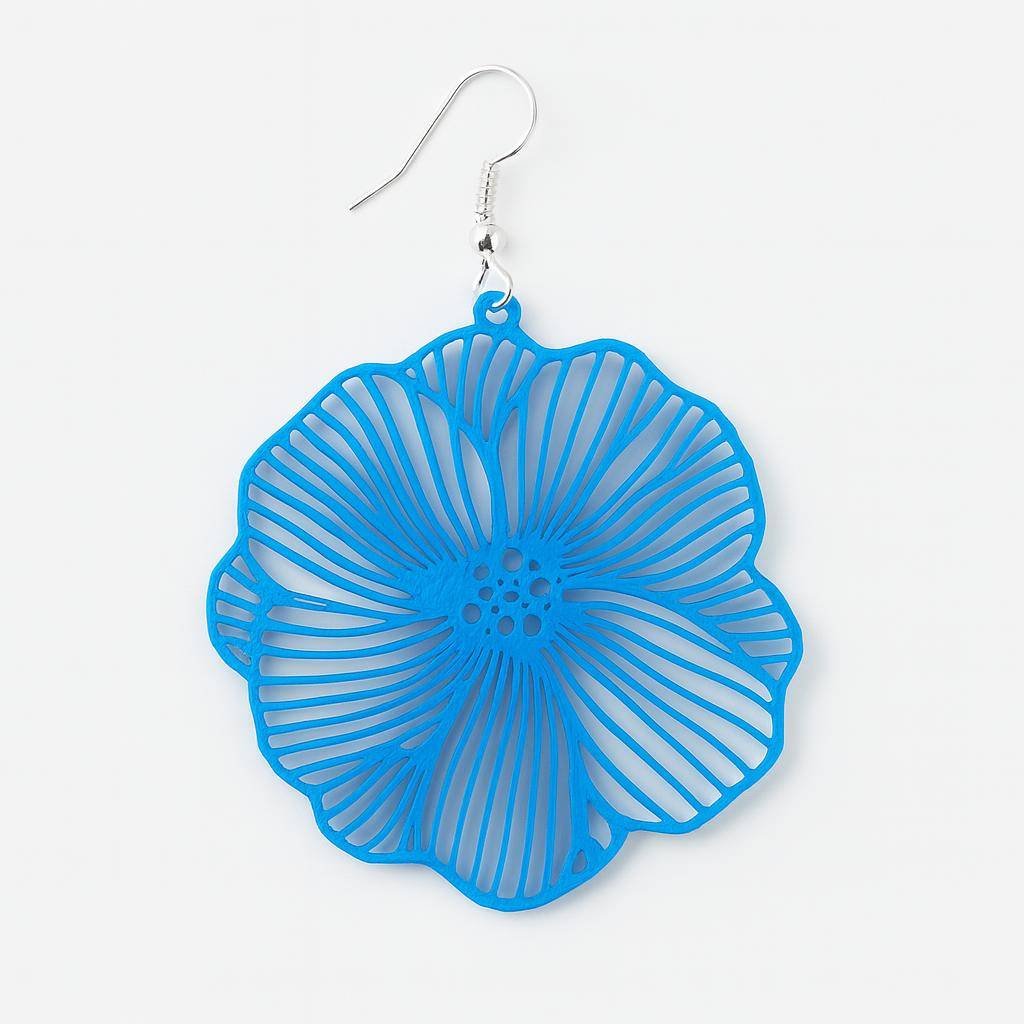3D Printed Flower Earrings – Filigree Bloom Dangles