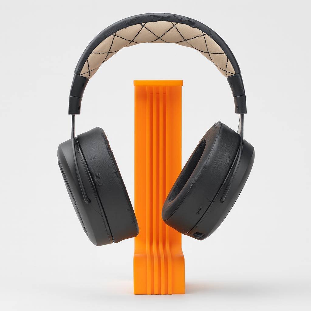 3D Printed Headphone Stand – Modern Curved Desk Holder