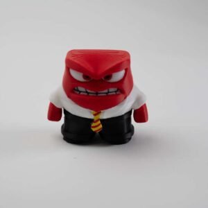 3D printed anger figurine front view with suit and tie