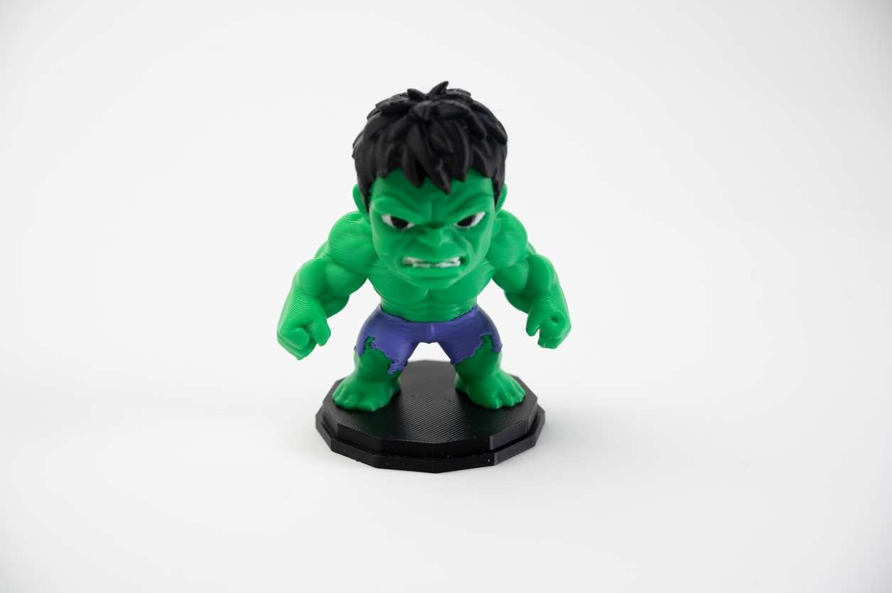 Hulk table companion 3D printed PLA desk figure on black base
