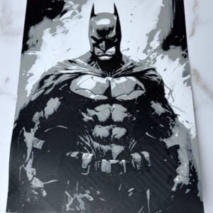 Dark Knight wall art monochrome 3D printed PLA wall panel
