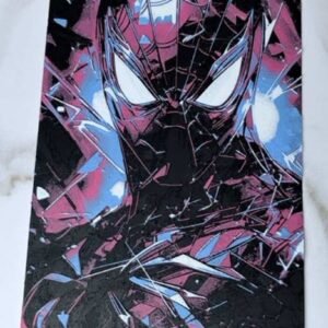 3D printed superhero wall art panel featuring a masked hero with shattered glass effect