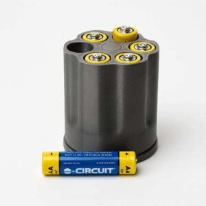 revolver battery holder spinner holding AA batteries top view