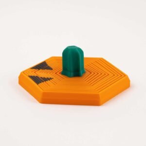 Pumpkin fidget toy hexagon base with green stem top in PLA