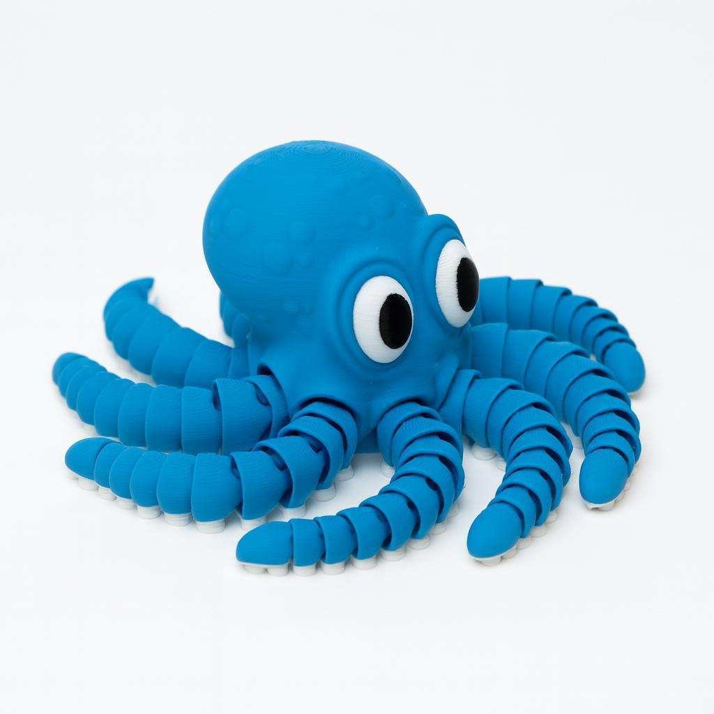 Cute 3D printed octopus desk buddy with big eyes