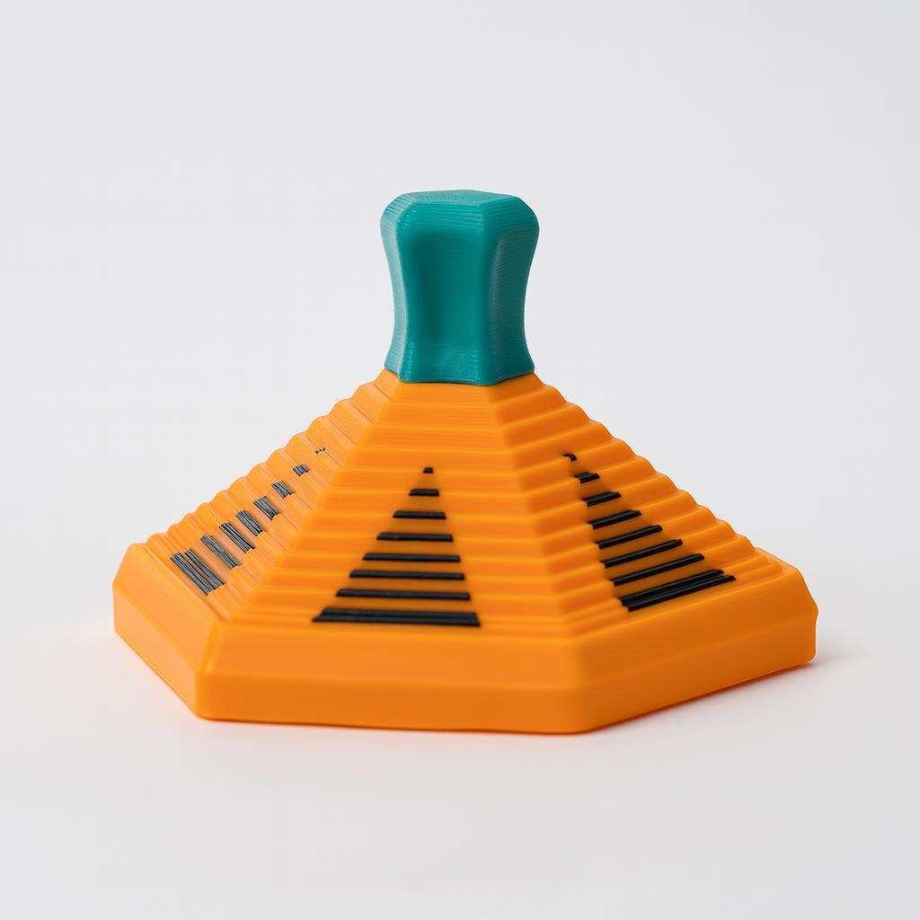 Pumpkin fidget toy showing stepped hexagon grooves and accent stripes