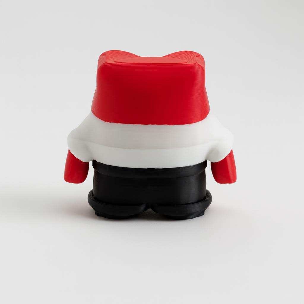 Back view of 3D printed anger figurine in business outfit