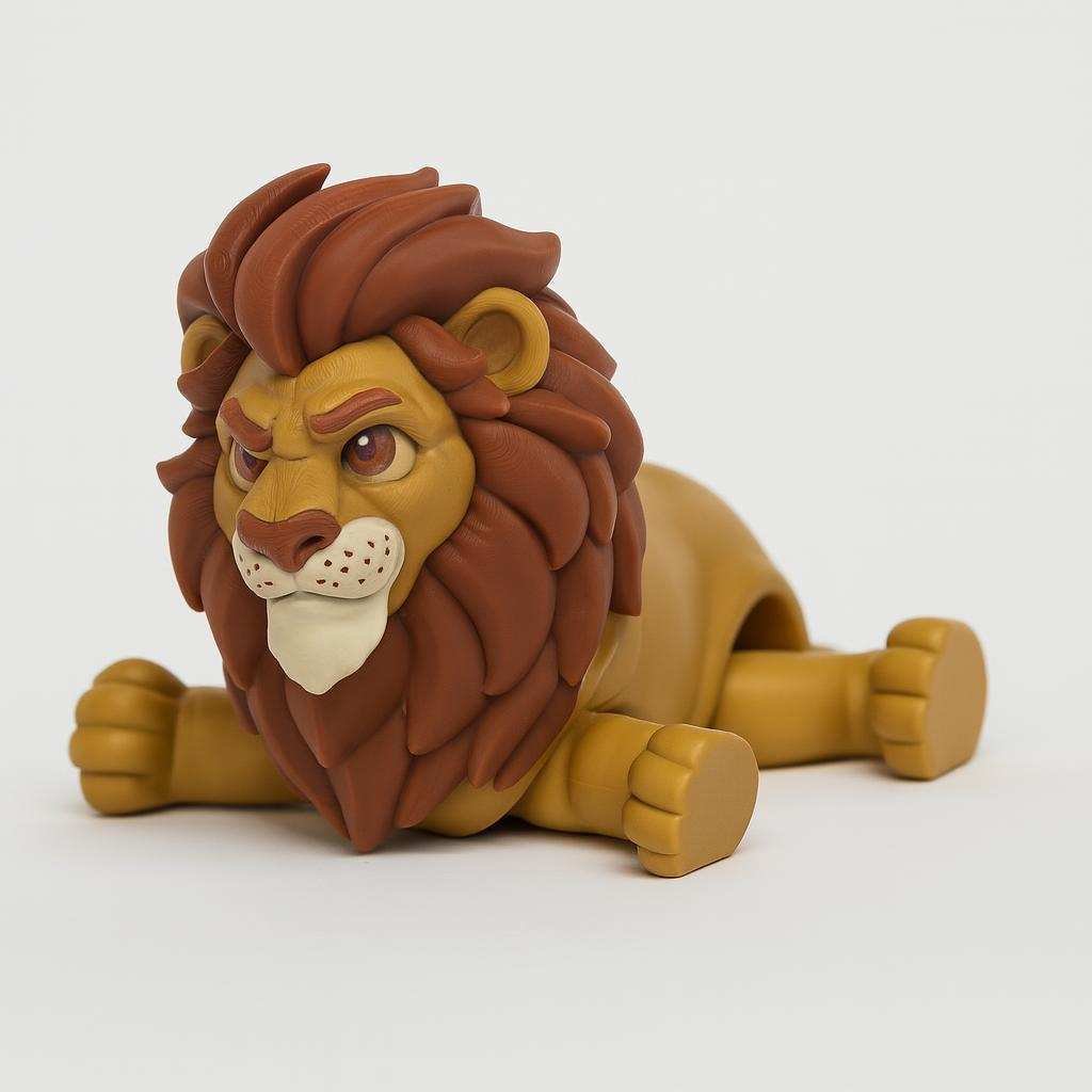 Articulated 3D Printed Lion Desk Figure (PLA)
