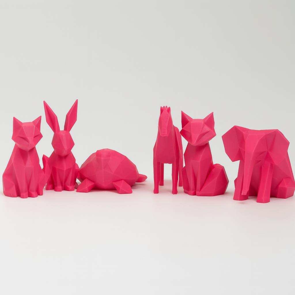 3D Printed Origami Animals – Small Geometric Desk Decor