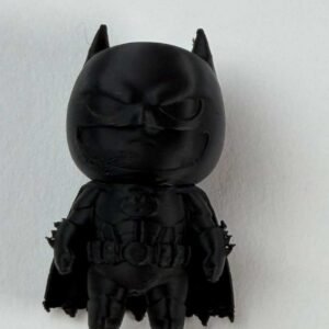 mini superhero desk figures caped black PLA figurine front view