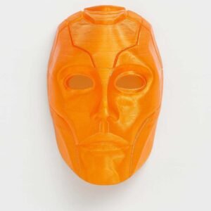 Latverian Witch Mask 3D printed in translucent orange PLA front view