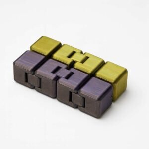Mini Infinity Cube Fidget Toy in dual color PLA shown folded