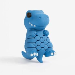 Flexi dinosaur fidget toy in blue PLA – Sensory T‑Rex