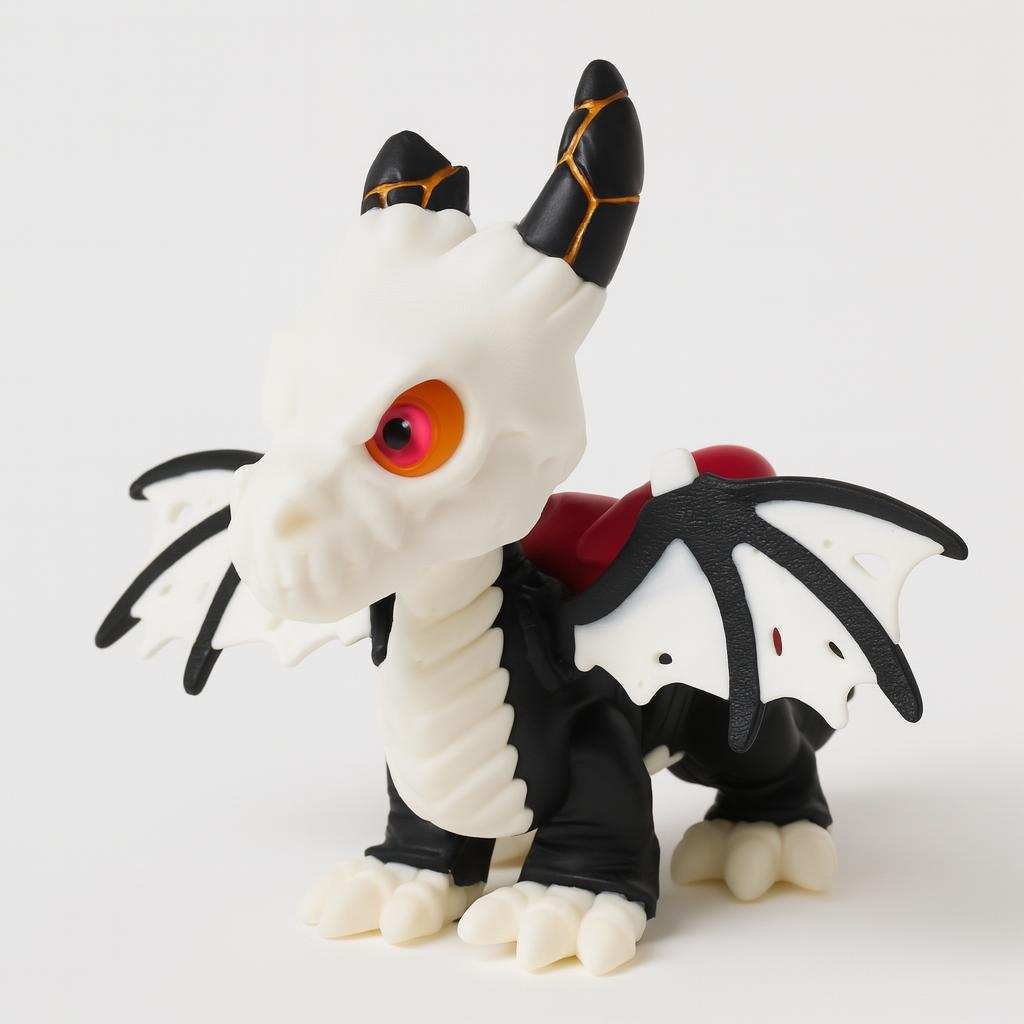 3D printed reaper dragon figurine front view in PLA