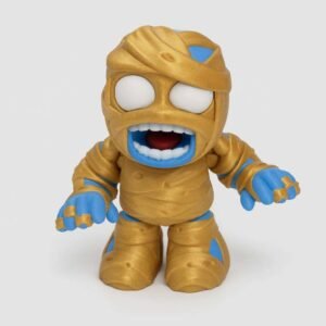 chibi mummy figurine 3D printed in PLA with wrap texture and expressive face